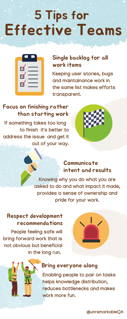 5 tips for effective teams" infographic 